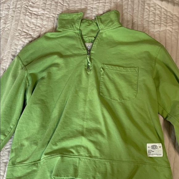 BDG Green Quarter-Zip Pullover - Picture 1 of 2